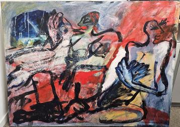 Paradijsvogels - Hetty van der linden olieverf/ acryl beschikbaar voor biedingen