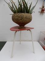 Krukje voorgevormde zitting jaren 60 hout metaal vintage, Ophalen of Verzenden, Overige typen
