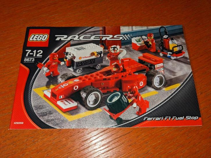 LEGO Racers 8673 Rerrari F1 Fuel Stop, Kinderen en Baby's, Speelgoed | Duplo en Lego, Gebruikt, Lego, Complete set, Ophalen of Verzenden