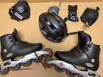 Zandstra Race Skeelers maat 42 + Beschermingset, Sport en Fitness, Skeelers, Gebruikt, Inline skates 5 wielen, Heren, Ophalen