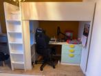 SMASTAD IKEA loft bed with desk with 4 drawers,, Huis en Inrichting, Slaapkamer | Bedden, Ophalen, 100 cm, Eenpersoons, Wit