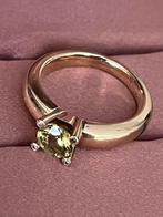 Bron phlox ring / peridot & diamant / geelgoud, Ophalen of Verzenden