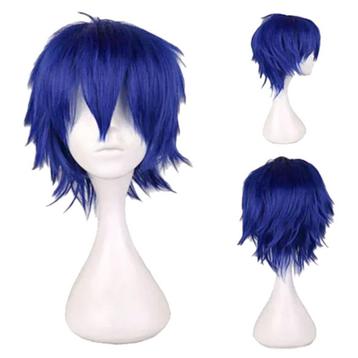 Cosplay / Manga pruik kort haar kobalt blauw in laagjes beschikbaar voor biedingen