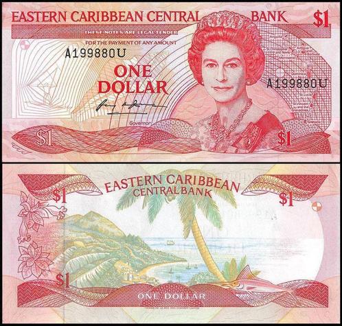 East Caribbean States - 1 Dollar, 1988-1989 unc, Postzegels en Munten, Bankbiljetten | Amerika, Los biljet, Midden-Amerika, Verzenden