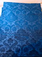 Blauw gebloemde 'damasten' stof, Blauw, 120 cm of meer, 200 cm of meer, Ophalen of Verzenden