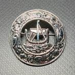 Zilveren gekleurd Viking Broche 4cm groot zilver kleurig, Overige merken, Gebruikt, Verzenden, 1 bedel