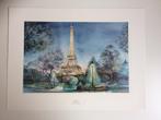 plaat Parijs Eiffeltoren bij avond, 1980 tot heden, Zo goed als nieuw, Prent, Buitenland