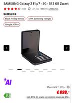 Galaxy z flip 7 512gb (nieuw + garantie), Telecommunicatie, Mobiele telefoons | Samsung, Zwart, Android OS, 10 megapixel of meer
