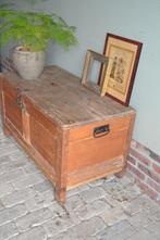 Prachtige antieke grenen houten dekenkist, tv kist, Gebruikt, 100 tot 150 cm, Verzenden, Minder dan 50 cm