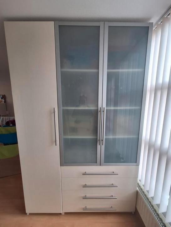 Kledingkast Komplement Ikea hang en leg wit glans/glas, Huis en Inrichting, Kasten | Kledingkasten, Gebruikt, 200 cm of meer, 50 tot 75 cm
