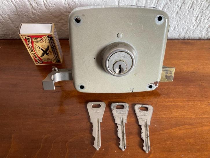MCM vintage oplegslot ouderwets deurslot met 3 sleutels, Doe-het-zelf en Verbouw, Overige Doe-het-zelf en Verbouw, Gebruikt, Ophalen of Verzenden