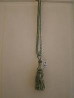 2 Antieke gemeleerd groene zijden gordijnkoorden - embrasses, Ophalen of Verzenden, Zo goed als nieuw, 50 tot 100 cm, Minder dan 100 cm