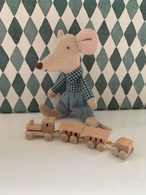 Mini houten trein - voor het poppenhuis, Verzamelen, Poppenhuizen en Toebehoren, Nieuw, Decoratie, Ophalen of Verzenden