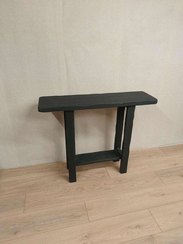 Landelijke Sidetable - Mat Zwart - Opruiming!, Huis en Inrichting, Tafelonderdelen, 100 tot 150 cm, 50 tot 100 cm, Rechthoekig