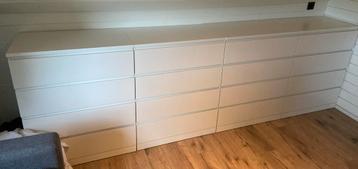 4x Ikea Ladenkast Malm met 4 laden