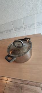 RVS Kookpan met Deksel, Huis en Inrichting, Gebruikt, Rvs, Keramische plaat, Ophalen