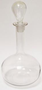 antieke glazen wijnkaraf met stolp, 30 cm., in prima staat, Ophalen of Verzenden