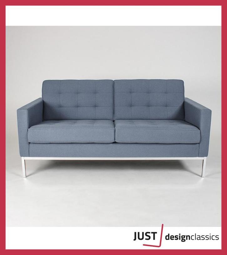Florence Knoll 2-Zits Sofa Blauw Hallingdal, Huis en Inrichting, Fauteuils, Zo goed als nieuw