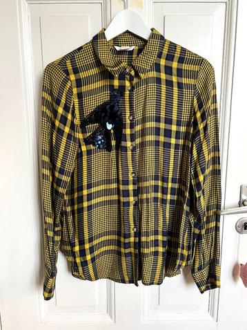 Geruite blouse met pailletten-deco, maat S beschikbaar voor biedingen