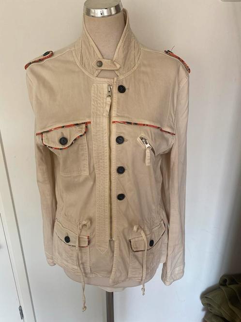 Expresso Denim Jasje Beige Maat 40 met stretch, Kleding | Dames, Jasjes, Kostuums en Pakken, Zo goed als nieuw, Jasje, Maat 38/40 (M)