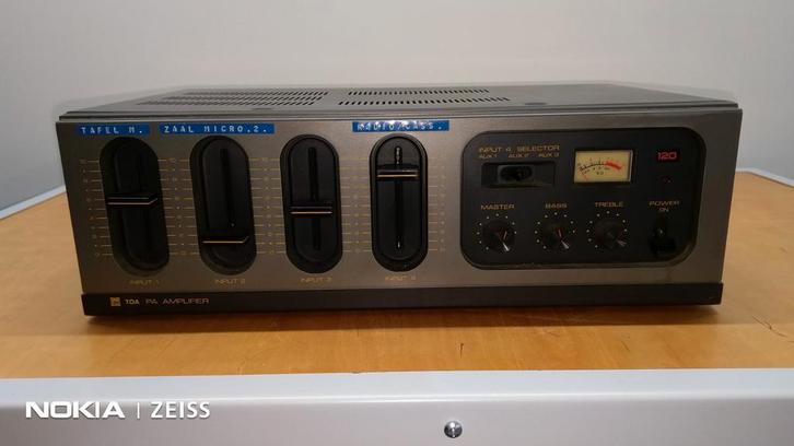 Vintage versterker TOA TA - 412 E PA met 4 luidsprekers, Audio, Tv en Foto, Versterkers en Receivers, Gebruikt, 120 watt of meer