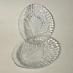 Vintage glazen schaaltjes met bladeren - Pasabahce glas, Ophalen of Verzenden, Huis en Inrichting