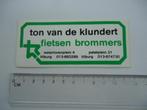 sticker oud TON vd KLUNDERT Tilburg zundapp kreidler brommer, Verzenden, Zo goed als nieuw, Bedrijf of Vereniging