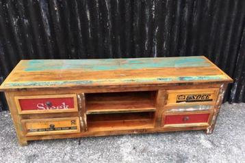 Scrapwood re-used boot hout tv meibel kast Indonesie Bali  beschikbaar voor biedingen