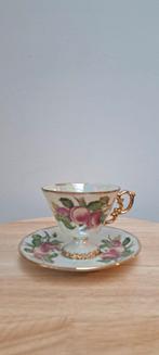 Elegant Vintage Lusterware Theekopje Schotel - Fruitmotief, Ophalen of Verzenden