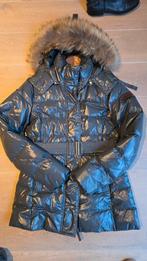 Moscow jas L blauw met bontkraag, Ophalen of Verzenden, Gedragen, Maat 38/40 (M), Blauw