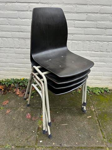 Vintage 80's schoolstoelen izgst set van 4 beschikbaar voor biedingen