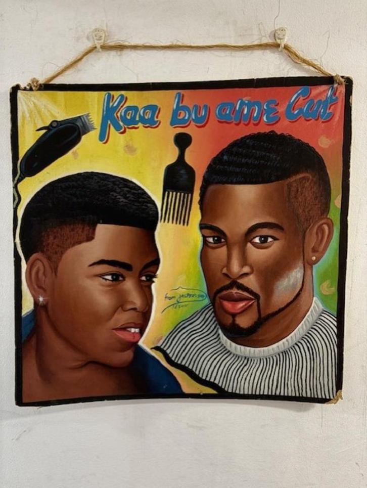 Afrikaans Barber Shop sign., Antiek en Kunst, Kunst | Niet-Westerse kunst, Ophalen of Verzenden