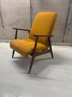 Louis Van Teeffelen Armfauteuil - Wébé Okergeel, Huis en Inrichting, Fauteuils, Gebruikt, 75 tot 100 cm, Ophalen of Verzenden
