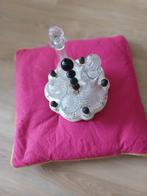 Antiek glazen olie, azijn, mosterd, zout en peper stel, Antiek en Kunst, Ophalen of Verzenden