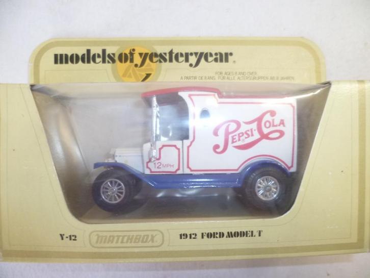 Matchbox Y 12 Pepsi Cola 1912 Ford Model T Modelauto, Hobby en Vrije tijd, Modelauto's | Overige schalen, Nieuw, Auto, Ophalen of Verzenden