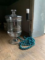 Franse antieke glazen snoeppot op voet “Bikkel”, Antiek en Kunst, Ophalen of Verzenden