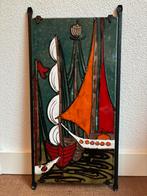Heibi Keramik West-Germany wandbord 56x30 cm Zeilboot, Ophalen of Verzenden