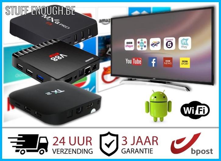 TV Box Android Netflix Kodi Stremio 8K - Gratis Films en TV, Audio, Tv en Foto, Mediaspelers, Nieuw, Minder dan 500 GB, HDMI, USB 2.0
