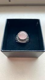 Zilveren ring met rozenkwarts, 18 tot 19, Gebruikt, Ophalen of Verzenden, Met edelsteen