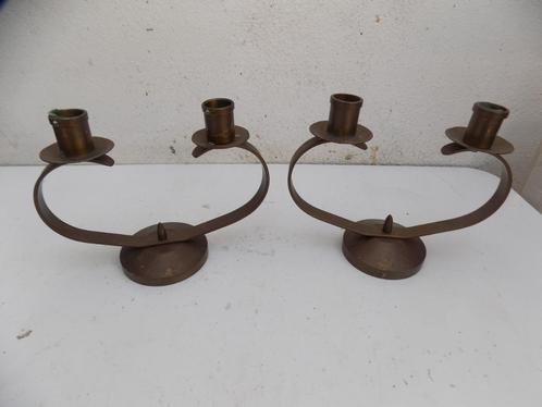 Brocante Kandelaar set koper mooie vormgeving vintage, Huis en Inrichting, Woonaccessoires | Overige, Gebruikt, Ophalen of Verzenden