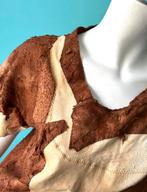 Vintage handgemaakte suède top maat 42, Bruin, Verzenden, Maat 42/44 (L), Zo goed als nieuw