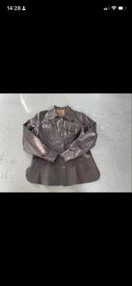 Vintage Bruin Leren Blouse - Maat 36/38, Ophalen of Verzenden, Gedragen