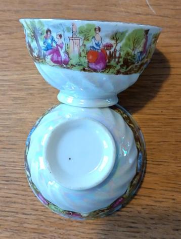 Vintage stel porseleinen Versailles schaaltjes parelmoer beschikbaar voor biedingen
