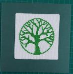 kaart met geborduurde levensboom (1879), Ophalen of Verzenden, Nieuw, Natuur