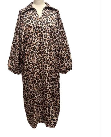 J&L losvallende jurk animalprint camel of naturel mt TU beschikbaar voor biedingen