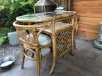 Vintage rotan bistro set, Ophalen, Zo goed als nieuw, 2 zitplaatsen