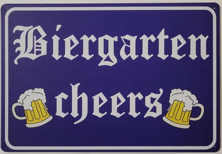 Biergarten Cheers bier reclamebord van metaal wandbord deco, Huis en Inrichting, Woonaccessoires | Tekstborden en Spreuken, Nieuw