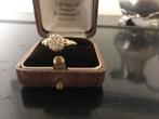 Antieke bolsjewiek ring vol met diamantjes, Ophalen of Verzenden, Zo goed als nieuw, Zilver, Dame