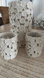 Riviera maison flowers/bloemen windlichten oude collectie, Ophalen of Verzenden, Zo goed als nieuw, Overige materialen, Minder dan 25 cm