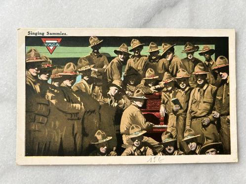 Wo1: ak singing Sammies Amerikaans leger, Verzamelen, Militaria | Algemeen, Landmacht, Foto of Poster, Nederland, Ophalen of Verzenden